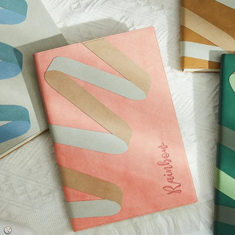 Simple Thicken 192 Pages Work and Study Diary Journal Soft Leather Business School Office Meeting Record Notebook Thick Notepad