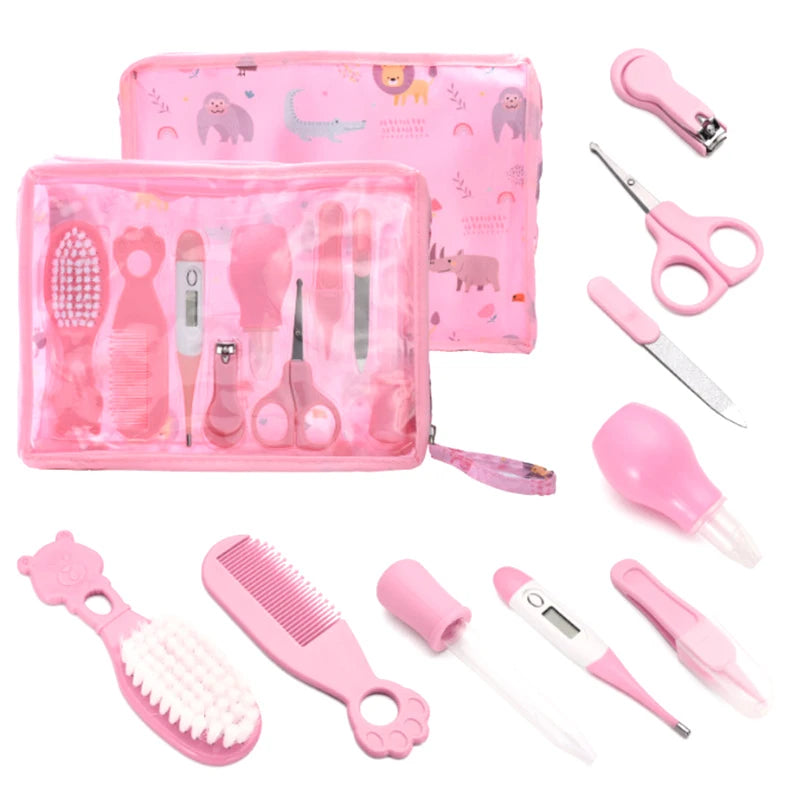 9 Pcs/Set Newborn Baby Kids Nail Hair Health Care Thermometer Grooming Brush Kit Care Baby Essentials Newborn Material Safety