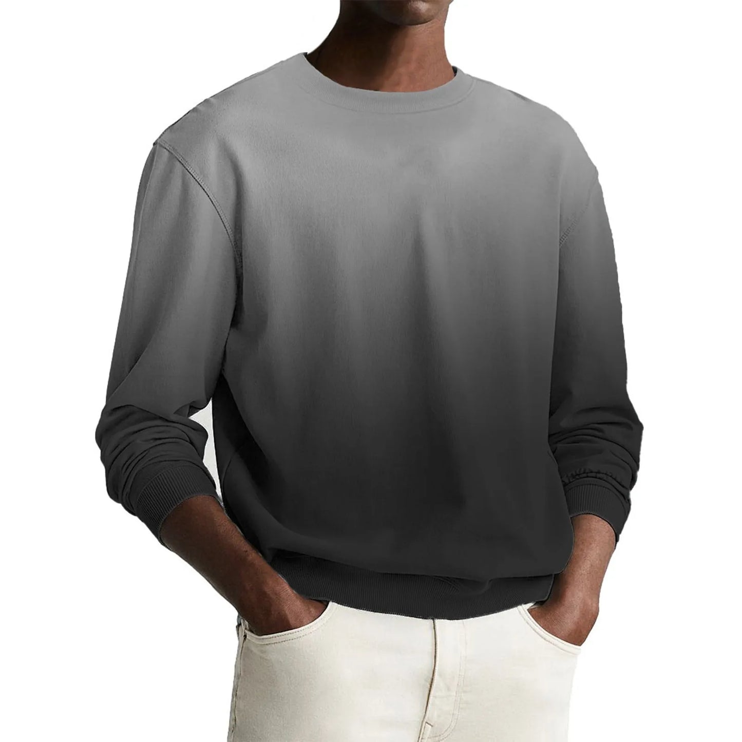 Gradient Print Men's Pullover Hooded Sweatshirt Spring Autumn Daily Fitness Sportswear Fashion Casual Hoodies Loose Clothing