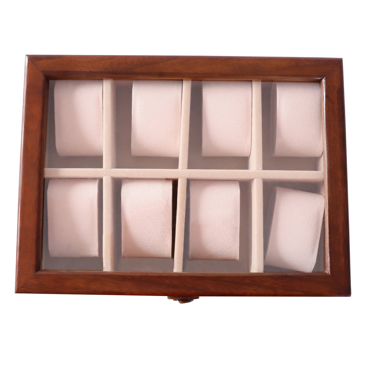 2-Layer Wooden Watch Box, 8-Slot Solid Wood Watch Box, Vintage Brown Storage Display Case for Watch, Sunglasses, Rings, Bracelet