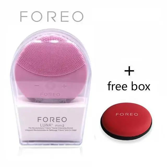 luna mini2 facial silicone facial cleansing brush,foreoing real LOGO, USB charging, waterproof, level 8