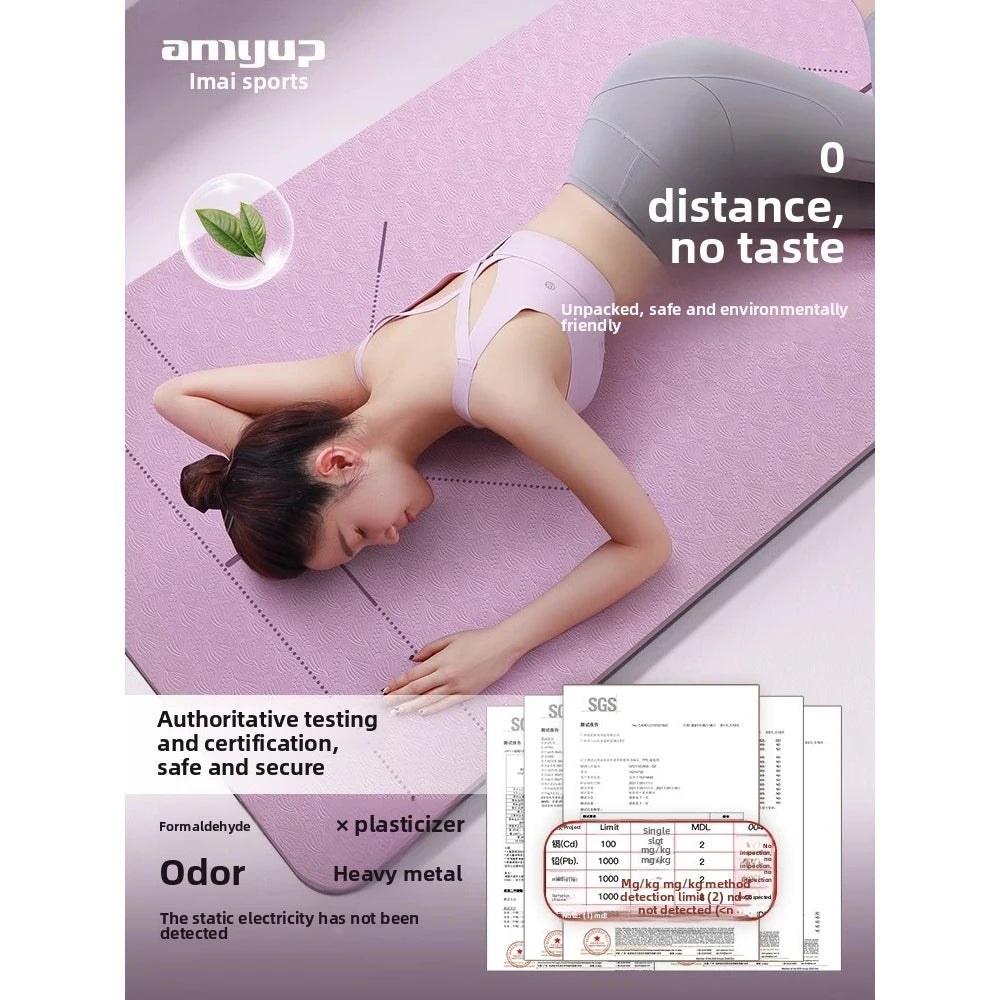 2025 Double Tpe Yoga Mat With Position Line Thickened Anti Slip Jump Rope Mat Widening Fitness Mat Home Yoga Mat