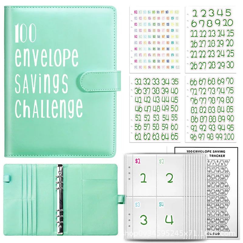 100 Envelope Challenge Binder Easy and Fun Way to Save Savings Challenges Binder Budget Binder with Cash Envelopes