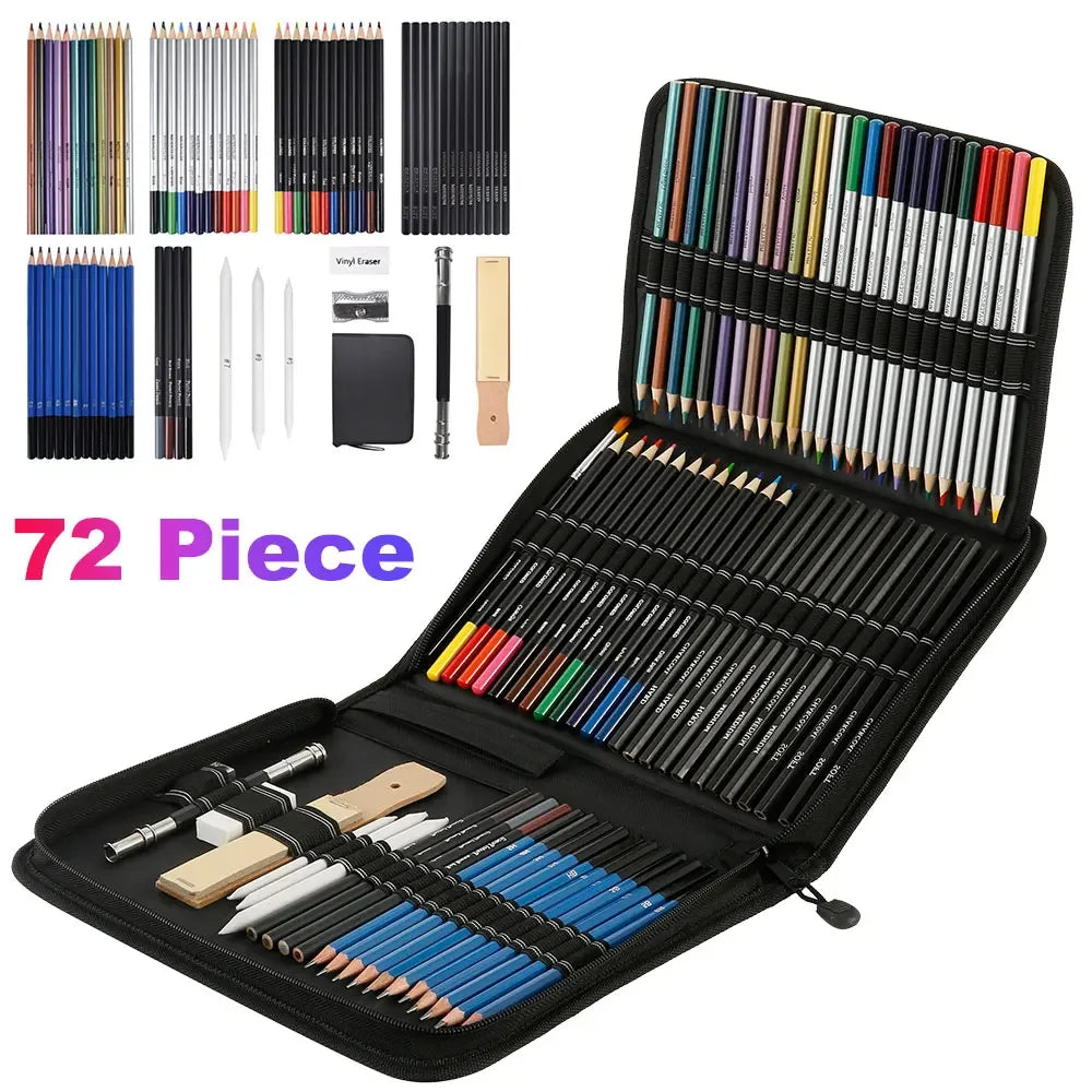 Drawing Pencils Set Colored Pencil and Sketch Pencils Drawing Kit Charcoal Oil Colored Pencil For Students Painting Art Supplies