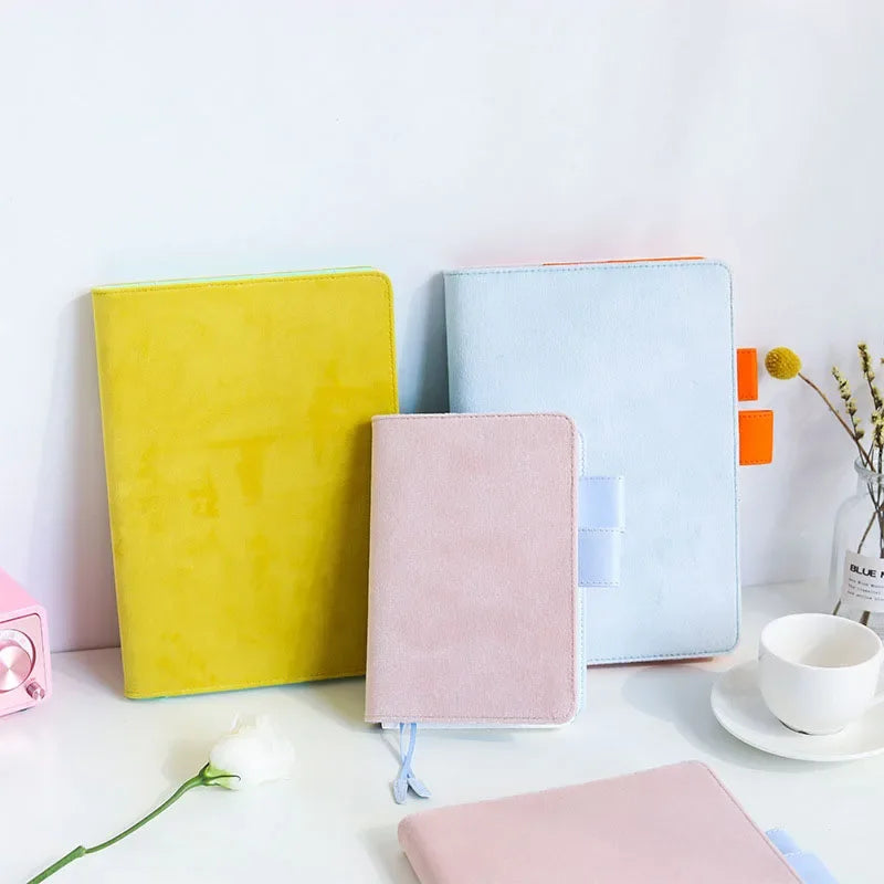 Fromthenon Pure Color Notebook Cover A5 A6 Hobo Planner Book Cover Fabric Art Notebook Shell Student Diary School Stationery
