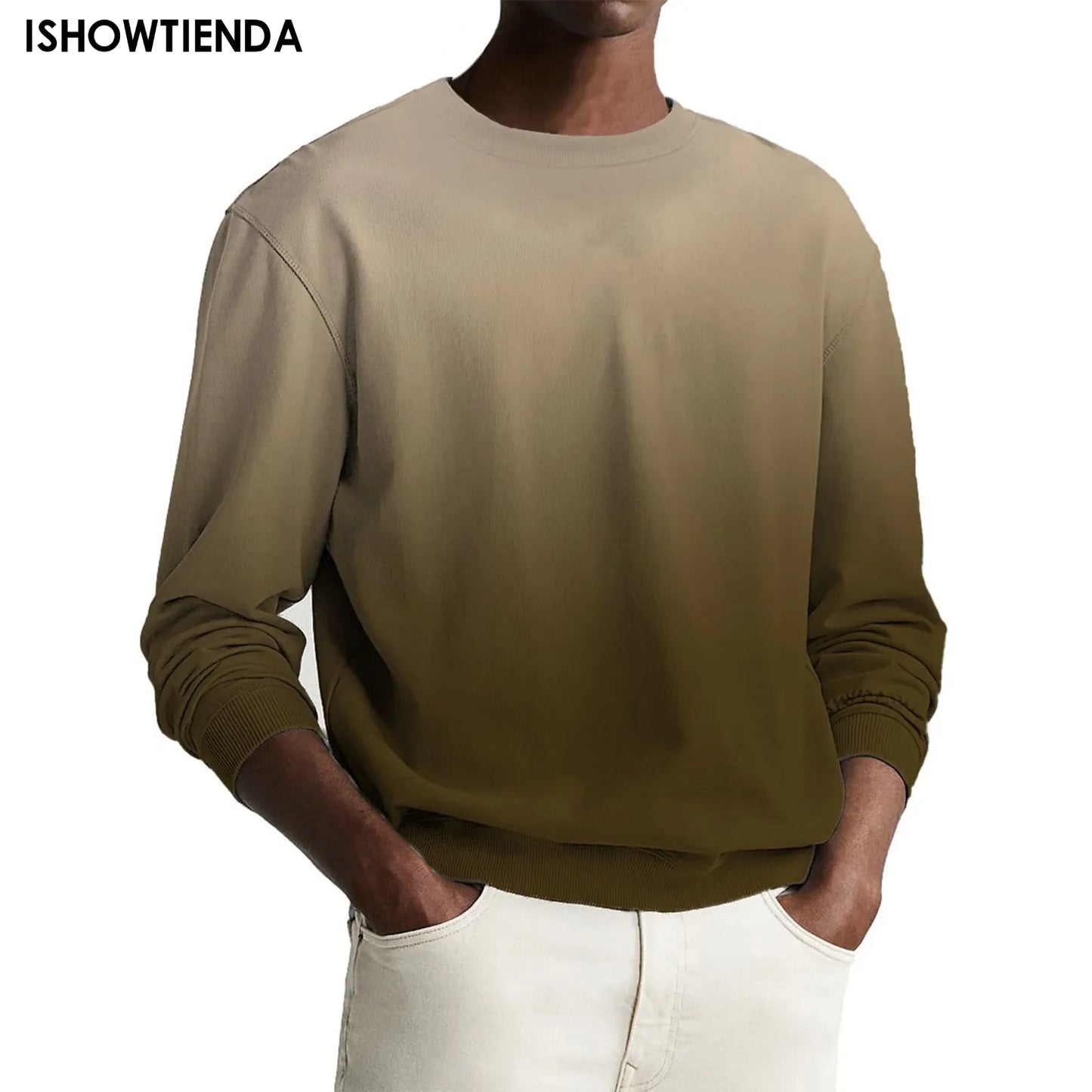 Gradient Print Men's Pullover Hooded Sweatshirt Spring Autumn Daily Fitness Sportswear Fashion Casual Hoodies Loose Clothing