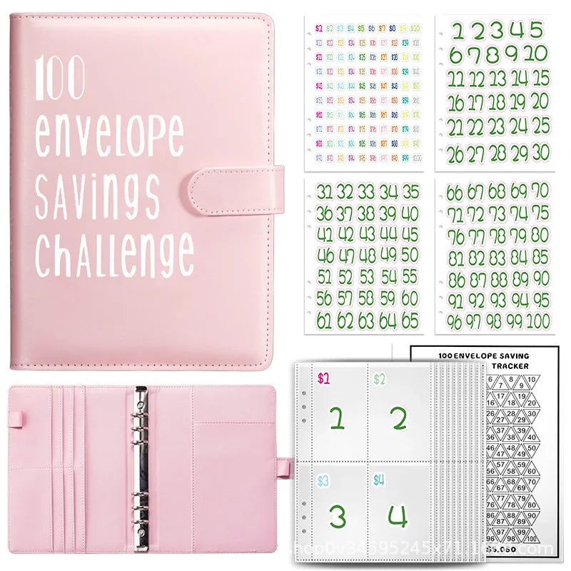 100 Envelope Challenge Binder Easy and Fun Way to Save Savings Challenges Binder Budget Binder with Cash Envelopes