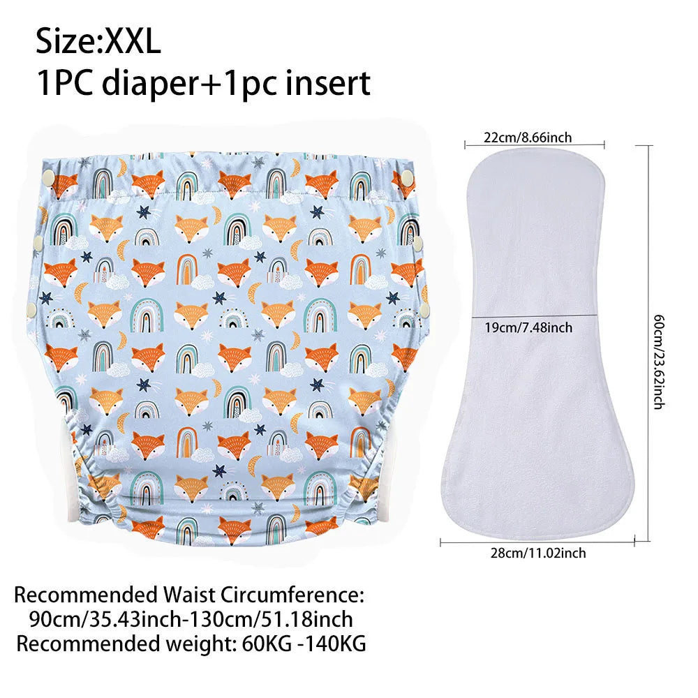 Ice Silk Adult Cloth Disaper Waterproof Old Man's Diaper Pants Reusable Diapers Trouser Pocket Anti-leak Breathable Nappy Pads