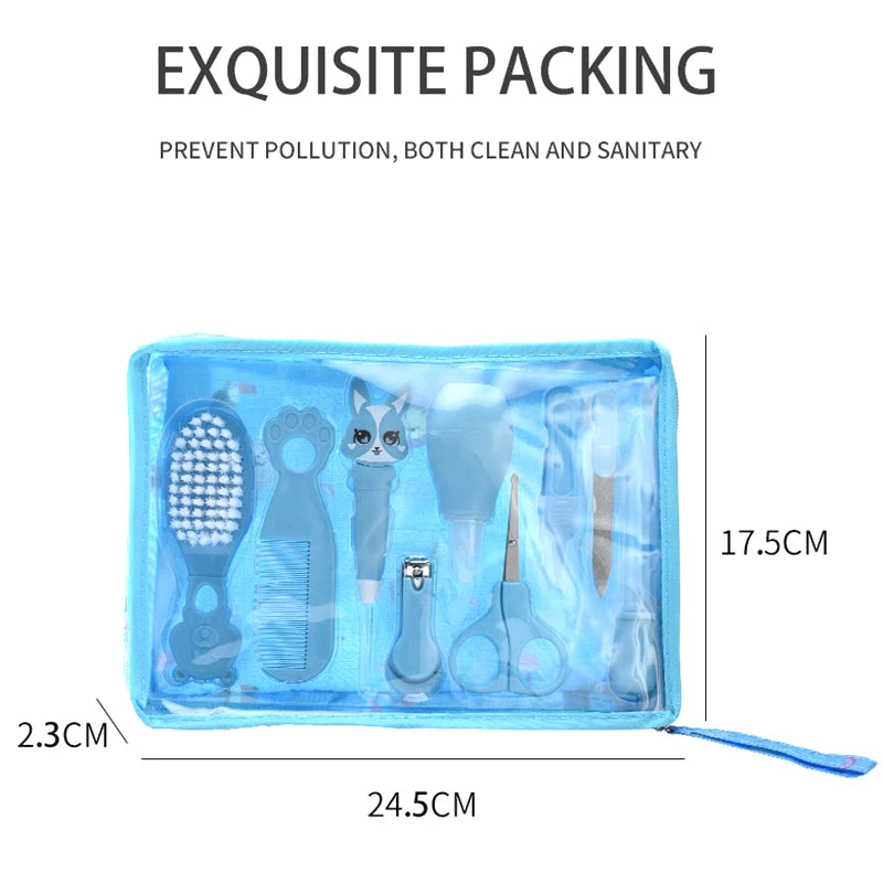 9 Pcs/Set Newborn Baby Kids Nail Hair Health Care Thermometer Grooming Brush Kit Care Baby Essentials Newborn Material Safety