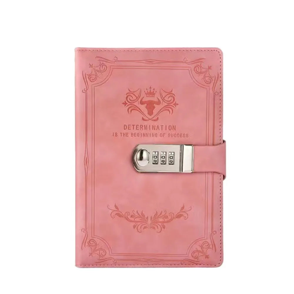 Stylish Dazzling Lockable Journal Square A5 PU Leather Notebook Thickened Pages Horizontal Line Premium Quality Notepad Students