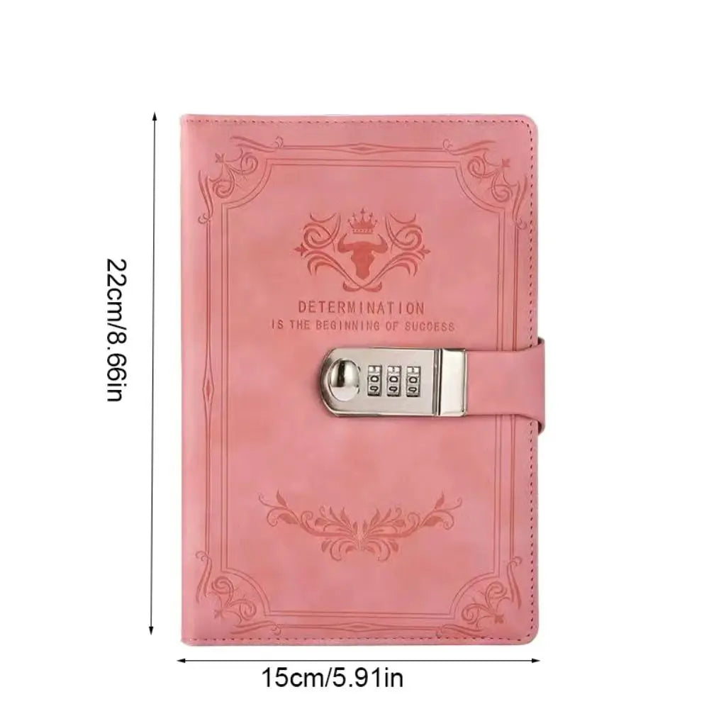 Stylish Dazzling Lockable Journal Square A5 PU Leather Notebook Thickened Pages Horizontal Line Premium Quality Notepad Students
