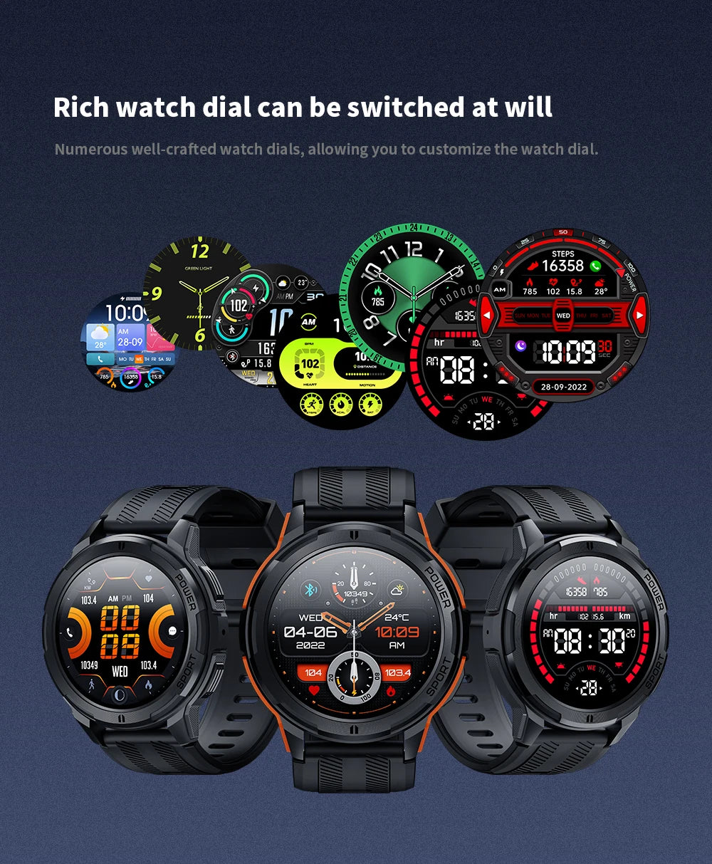 Oukitel SmartWatch BT10 Watch Sport 2024 For Men 410mAh 1.43 Inch BT5.2 Men's Smartwatch