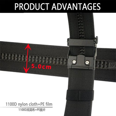 TUSHI Brand 5CM Wide functional wind hanging gun shooting training belt men's versatile workwear casual nylon automatic buckle