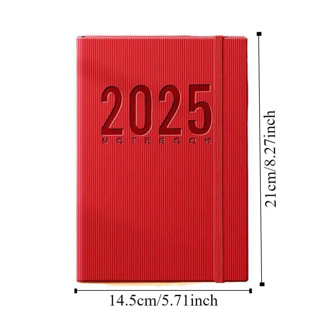 12 Months 2025 Schedule Planner Notepad Time Management Thicken Paper 365 Days Notepad Portable Textured PU a5 Diary Notepad
