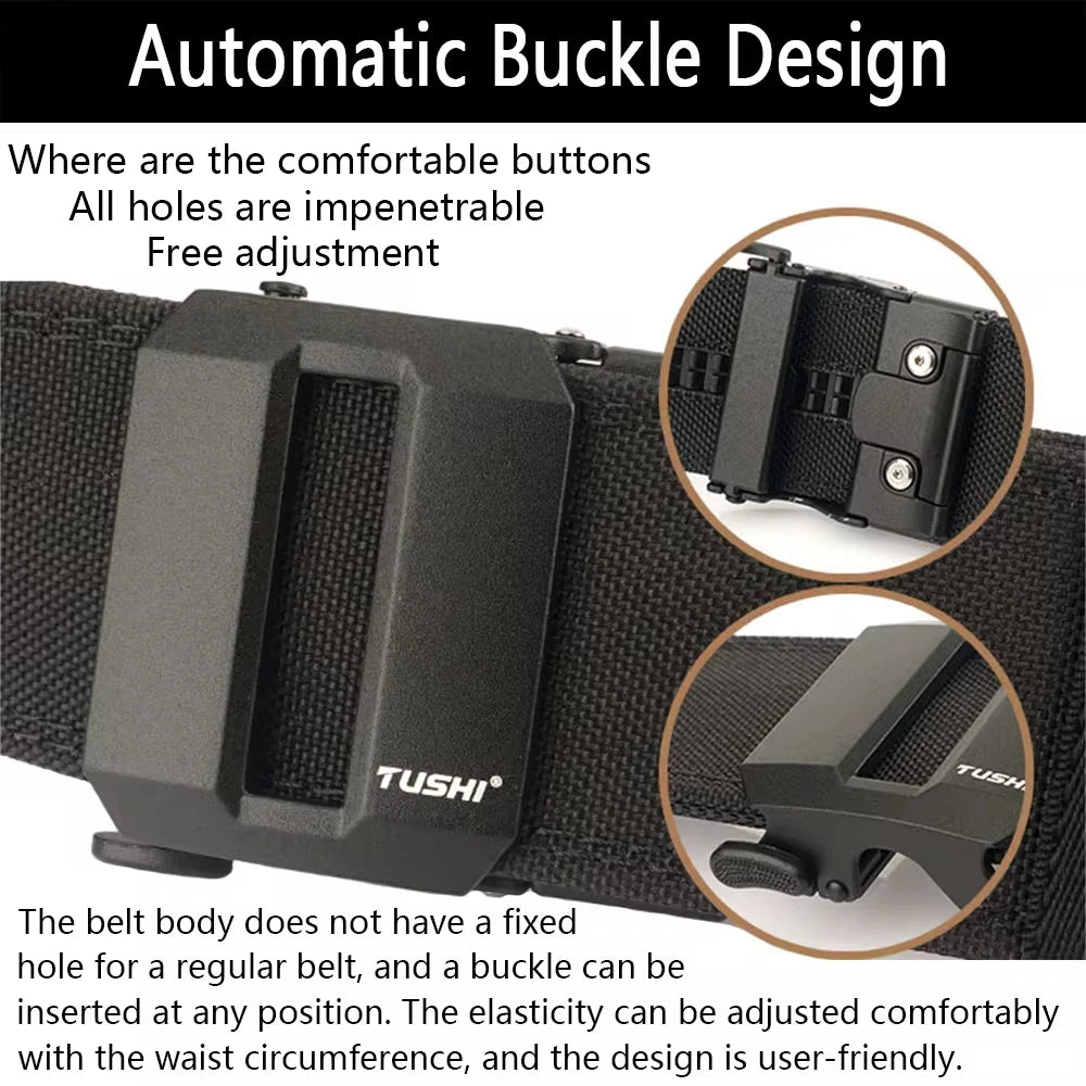 TUSHI Brand 5CM Wide functional wind hanging gun shooting training belt men's versatile workwear casual nylon automatic buckle