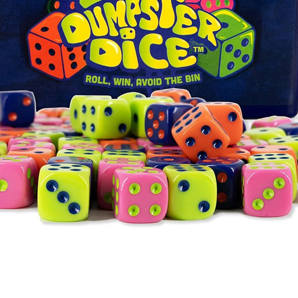 Dumpster Dice with Dumpster 80 Dice and Graffiti Stickers Fast-Paced Family Dice Game for Travel Party and Game Night