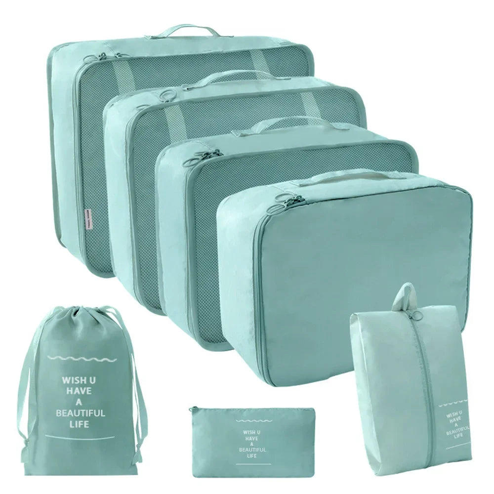 7-piece Set Travel Bag Organizer Clothes Luggage Travel Organizer Blanket Shoes Organizers Bag Suitcase Pouch Packing Cubes