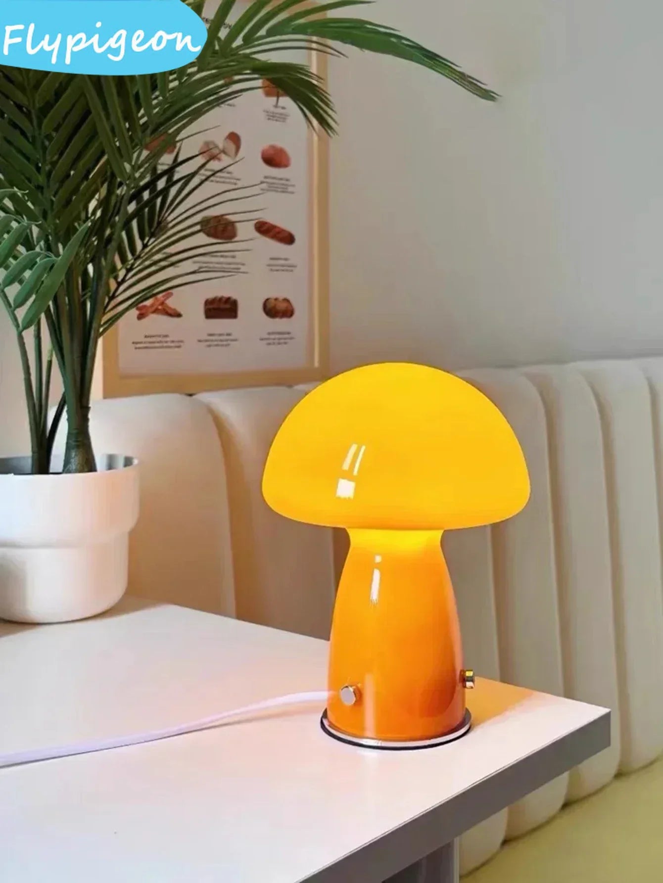 Nordic USB LED Mushroom Table Light Trichromatic Desk Light Eye Protection Night Light for Living Room Bedroom Bedside Decor