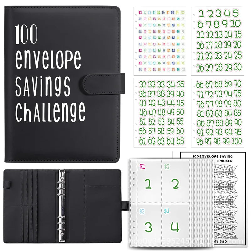100 Envelope Challenge Binder Easy and Fun Way to Save Savings Challenges Binder Budget Binder with Cash Envelopes
