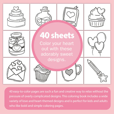 Sweet Hearts Cartoon Doodle Children's Coloring Book 40 Favorite Coloring Books for Party and Holiday Kids