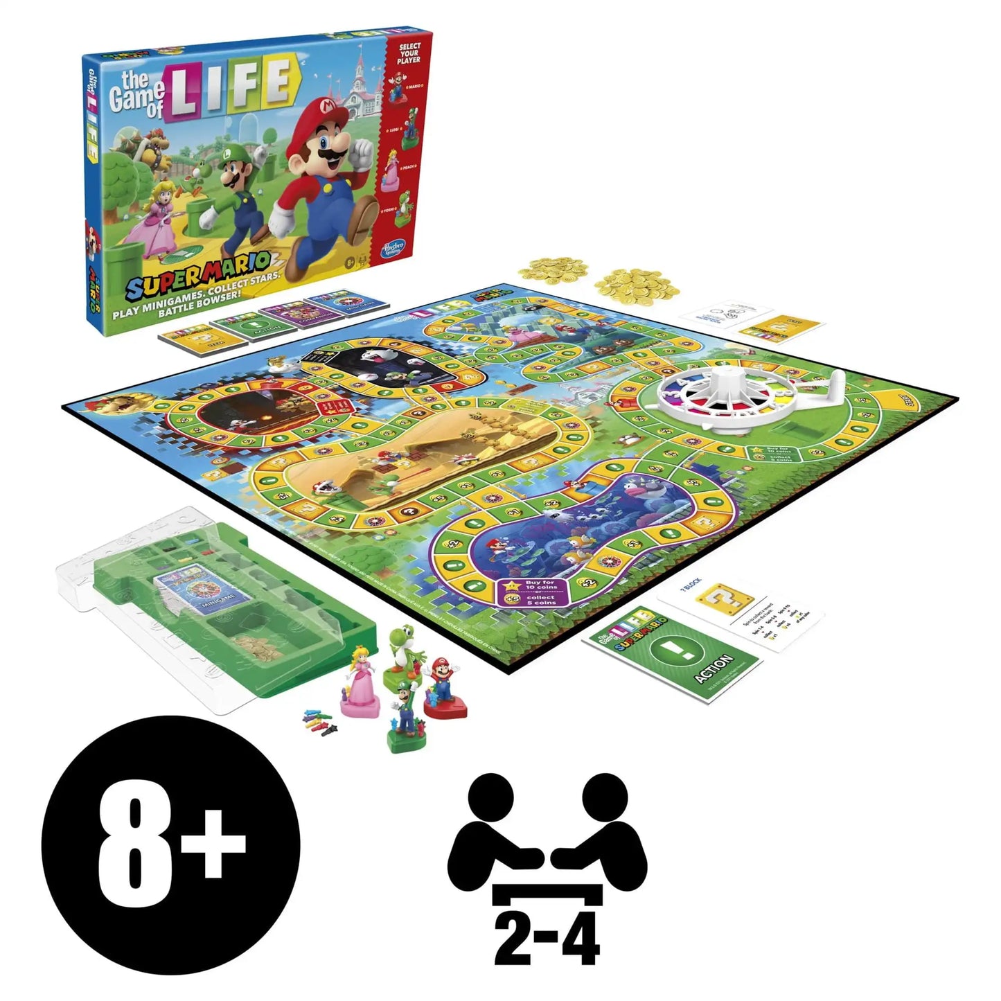 Super Mario Edition Board Game, Kids Ages 8+, Play Minigames, Collect Stars
