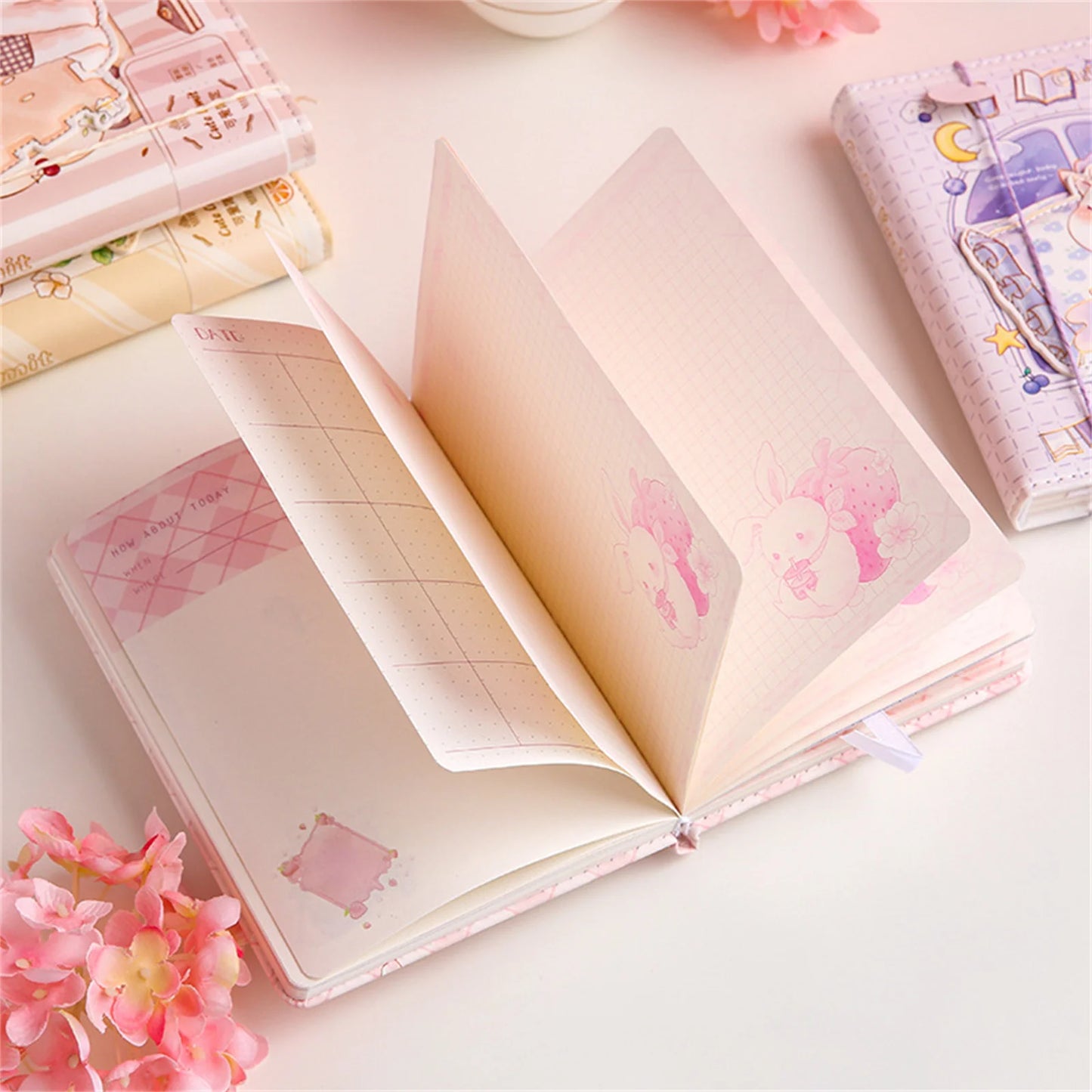 36k Notebook Cute Girl 112 Color Page with Magnetic Buckle Exquisite Hand Ledger Diary Student Stationery Notepad Creative gifts