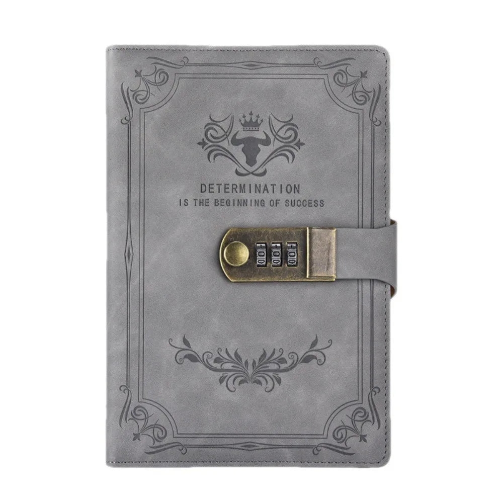 Stylish Dazzling Lockable Journal Square A5 PU Leather Notebook Thickened Pages Horizontal Line Premium Quality Notepad Students