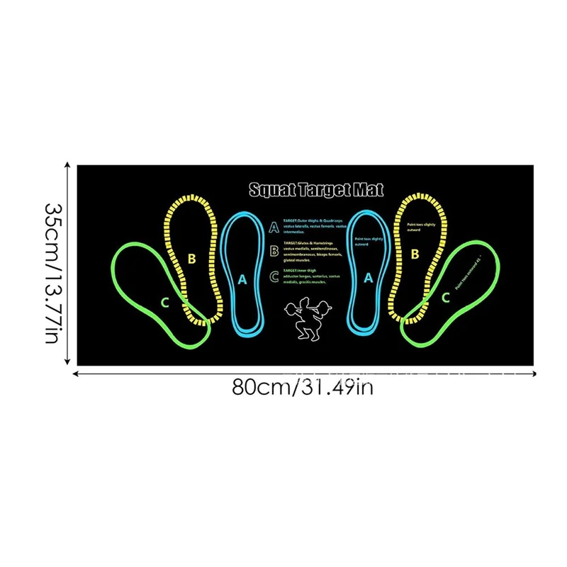 XSXS-Durable Squat Exercise Mat With Visual Step Positions And Knee Placement For Targeted Muscle Workouts