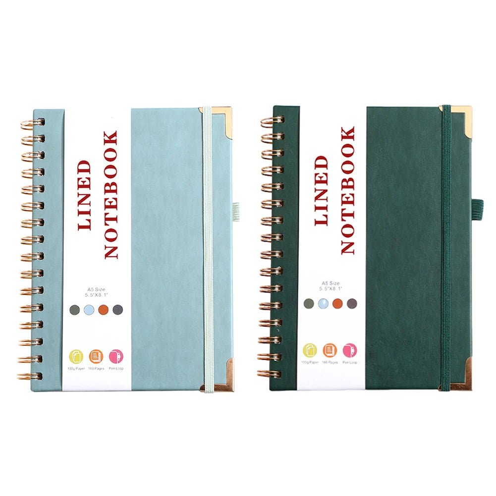 A5 Lined Notebook Spiral Journal Portable Hardcover Notebook Multi-Function Loose-leaf Notebook for Working Note Taking