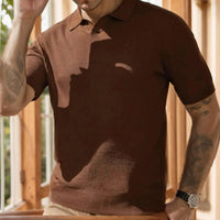 Men's Collared Short Sleeve Casual Sweater, Comfortable and Breathable, Stylish and Versatile, Suitable for Various Occasions