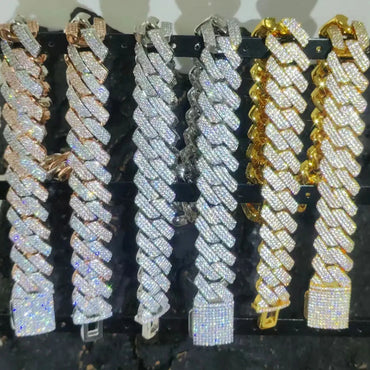 Drop Shipping 20mm Full Iced Out Men's Bling Hiphop Jewelry Cubic Zirconia Cuban Link Chain Gift for Men