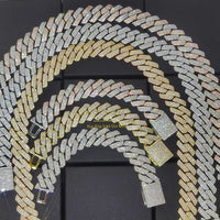 Drop Shipping 20mm Full Iced Out Men's Bling Hiphop Jewelry Cubic Zirconia Cuban Link Chain Gift for Men