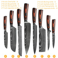Professiona Japanese Chef Knife Kitchen Knives Santoku Slicing Utility Bread Meat Cleaver Butcher Stainless Steel Cooking Knife