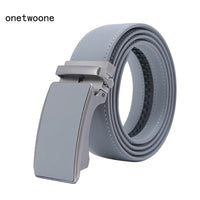 Famous Brand Belt Men Top Quality Genuine Luxury Leather Belts for Men Strap Male Metal Automatic Buckle 3.5cm Gray Belt