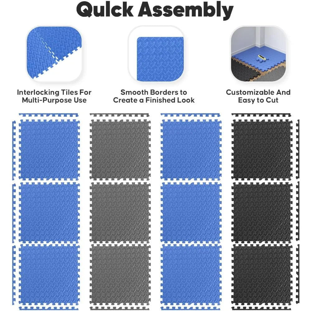 Home Gym Mat, Puzzle Exercise Mat, 1of EVA Interlocking Foam Floor Tiles for Home Workout Equipment and Kids' Play Areas