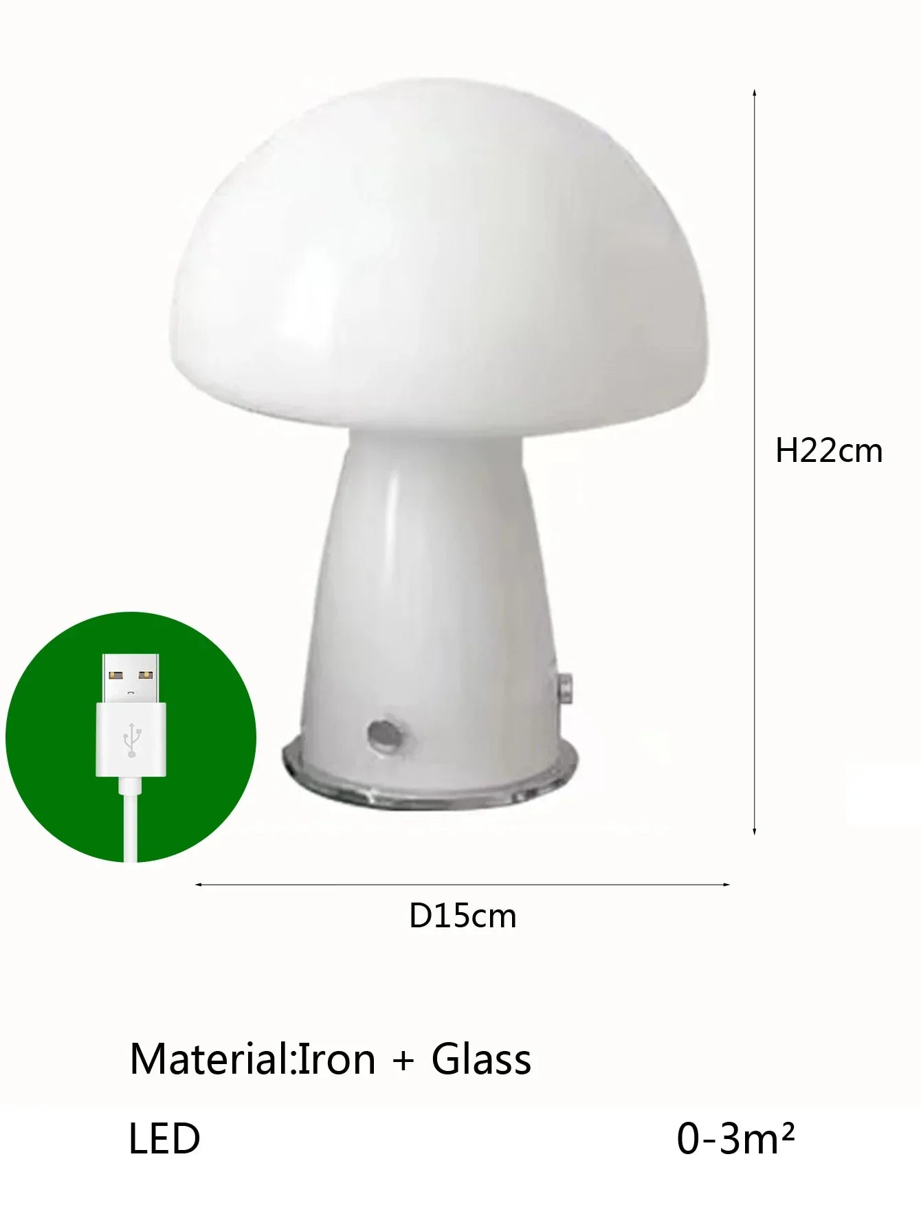 Nordic USB LED Mushroom Table Light Trichromatic Desk Light Eye Protection Night Light for Living Room Bedroom Bedside Decor