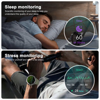 IOWODO  Smartwatch for Men with Bluetooth Calling Outdoor Smartwatch Alloy Case 1.85-inch HD Full Touch Screen Fitness Watch
