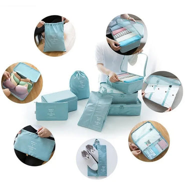 7-piece Set Travel Bag Organizer Clothes Luggage Travel Organizer Blanket Shoes Organizers Bag Suitcase Pouch Packing Cubes