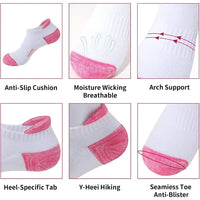 Running Ankle Socks for Women Athletic Cotton Cushioned 5-6 Pairs Workout No Show Socks Women