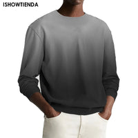 Gradient Print Men's Pullover Hooded Sweatshirt Spring Autumn Daily Fitness Sportswear Fashion Casual Hoodies Loose Clothing