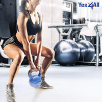 Blue Kettlebell Set, Vinyl Coated Weights Combo for Full Body Workout Equipment Push up, Strength Training