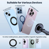 ftvae Mag-Safe Magnetic Car Phone Holder Car Mount for Windshield and Dashboard[Strong Suction]Adjustable Long Arm for Cellphone