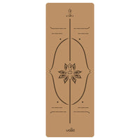 2025 New Cork & Natural Rubber Luxury Yoga Mat with Laser-Engraved Alignment Lines - Shock Absorption, Anti-Slip, Noise Reductio