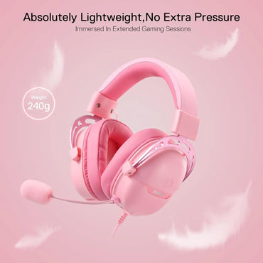 Redragon H376 Aurora Wired Gaming Headset, 7.1 Surround Sound Over-Ear Headphone w/40 MM Audio Drivers, Advanced EQ Mode