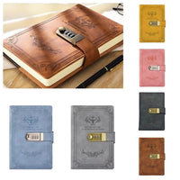 Stylish Dazzling Lockable Journal Square A5 PU Leather Notebook Thickened Pages Horizontal Line Premium Quality Notepad Students