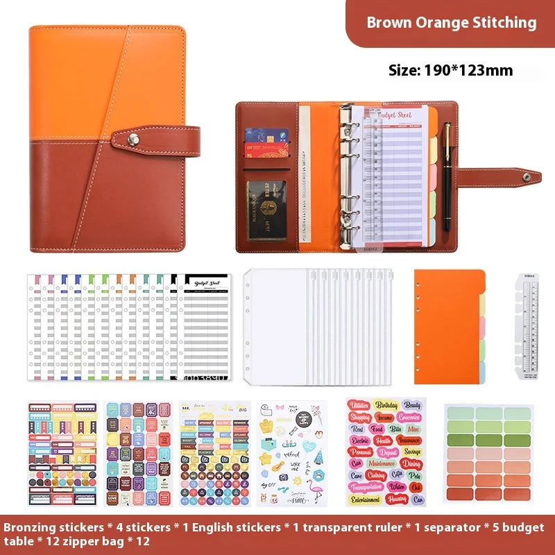 Pu A6 Binder Notebook Money Manager Budget Money Budget Planner With Pen Zipper Cash Envelope Budget Sheets Stickers Pvc Pockets