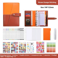 Pu A6 Binder Notebook Money Manager Budget Money Budget Planner With Pen Zipper Cash Envelope Budget Sheets Stickers Pvc Pockets