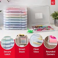 Board Game Storage Craft Organizer Box with Snap-Tight Latch Lid, for Puzzles, Magazines, Hobbies, Art Supplies