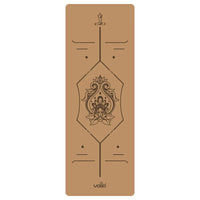 2025 New Cork & Natural Rubber Luxury Yoga Mat with Laser-Engraved Alignment Lines - Shock Absorption, Anti-Slip, Noise Reductio