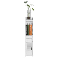 80x15.5x15CM Bathroom Toilet Furniture Cabinet White Wood Cupboard Shelf Tissue Storage Rack